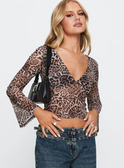 Fast Times Long Sleeve Top Leopard