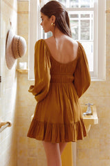 Vista Del Mar Tied Bust Mini Dress Tan