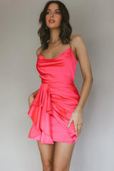 Mikael Chain Strap Mini Dress Fuchsia