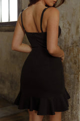 Truly Madly Sweetheart Neckline Mini Dress Black