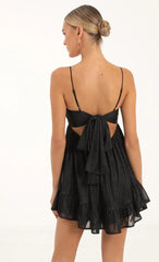 Twist Front Baby Doll in Black Shimmer