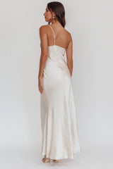 Twilight Tango One-Shoulder Maxi Dress Champagne