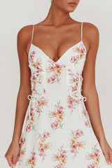 Kalaya Lace-Up Waist Midi Dress Floral