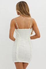 Your Era Ruched Diamante Strap Mini Dress White