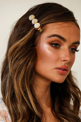 Moorea Marbled Acrylic Clip Beige