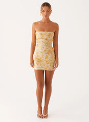 Moorey Beaded Mini Dress - Yellow