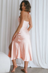 Kindred Spirit Strapless Gathered Bust Midi Dress Peach