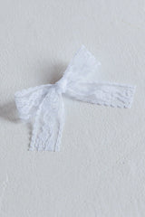 Penny Lace Bow Hairpin White