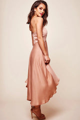 Mia Strapless A-Line Midi Dress Mocha