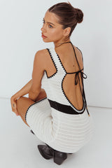 Mica Low Back Crochet Mini Dress Off White