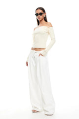 LIONESS Insightful Off Shoulder Top Ivory