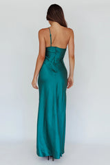 Twilight Tango One-Shoulder Maxi Dress Forest Green