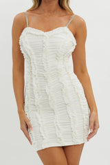 Your Era Ruched Diamante Strap Mini Dress White