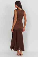 Meliza Keyhole Bust Maxi Dress Chocolate