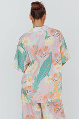 Kiko Button-Up Shirt Print Pink Multi