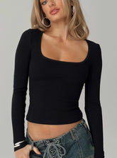 Baseline Rib Long Sleeve Top Black