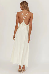 Wildflower Sun Applique Insert Maxi Dress Cream