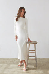 Sofia Open Back Satin Maxi Dress