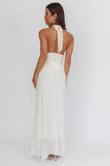 Logen Cowl Halterneck Maxi Dress Eggshell