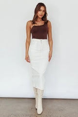 Thalia Pocket Midi Skirt White