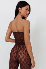 Irie Strapless Lace Top Brown
