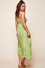 Kiki Thin Stripe Maxi Dress Green