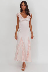 Zerai Ruffle Trimmed Maxi Dress Pink