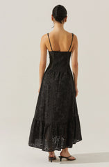 Yamila Eyelet Corset Midi Dress