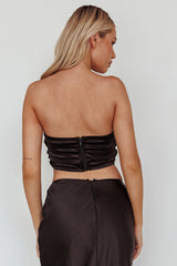 Mieke Pointed Sweetheart Neckline Crop Top Black