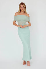 Lorely Off-Shoulder Midi Dress Sage