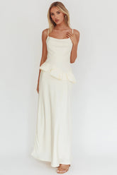 Jerica Ruffle Waist Maxi Dress Butter