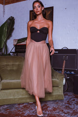 Think Twice Strapless Twist Top Black