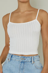 Sold Out Ribbed Cami Top White