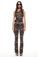LIONESS Rendezvous One Shoulder Top Leopard