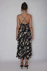 Linka Cami Strap Midi Dress Orchid Black