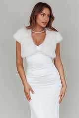 Sophi Short Sleeve Fur Jacket Cream