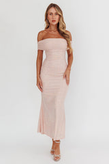 Kailey Off-Shoulder Maxi Dress Spangle Blush
