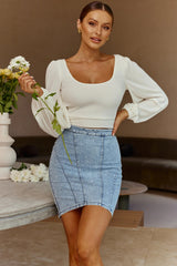 Love Like This Long Sleeve Open Back Crop Top White