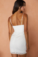 Molli Cami Strap Twist Feature Mini Dress Textured White