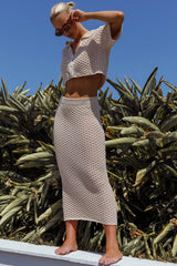 Summer Sunset Crochet Maxi Skirt Oat