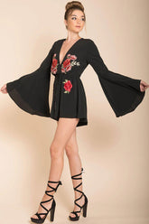 Lailani Bell Sleeve Romper Black