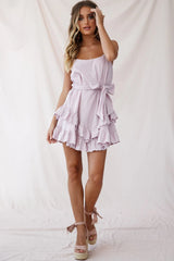 Petrie Ruffle Detail Waist Tie Dress Blush