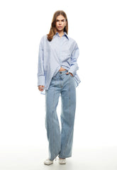 LIONESS Boyfriend Shirt Blue