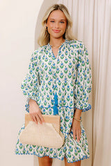 Playful Pursuits Floral Mini Dress in Sky Blue