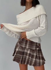 Parkley Boucle Off The Shoulder Sweater Cream