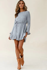 Montville Long Sleeve Knit Dress Grey