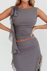 Hallucination Rosette Ruffle Top Cement