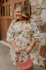 French Garden Floral Mini Dress Curves