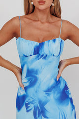 Nerida Low Back Twist Maxi Dress Lily Blue