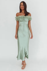 Summerfield Off-Shoulder Maxi Dress Pistachio